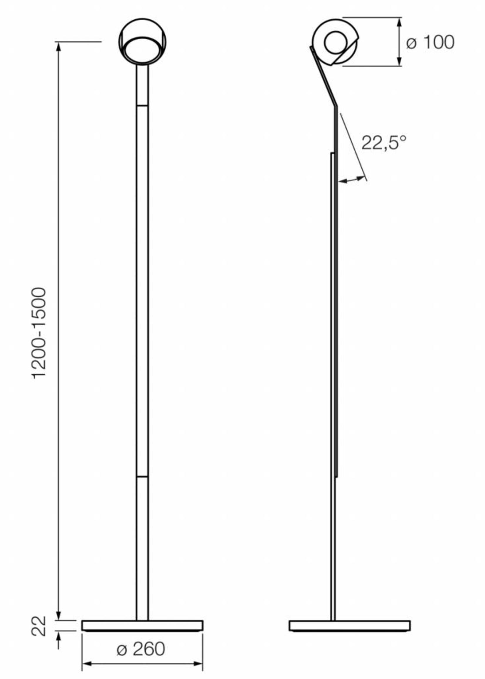 Occhio io 3d lettura vloerlamp. Black phantom