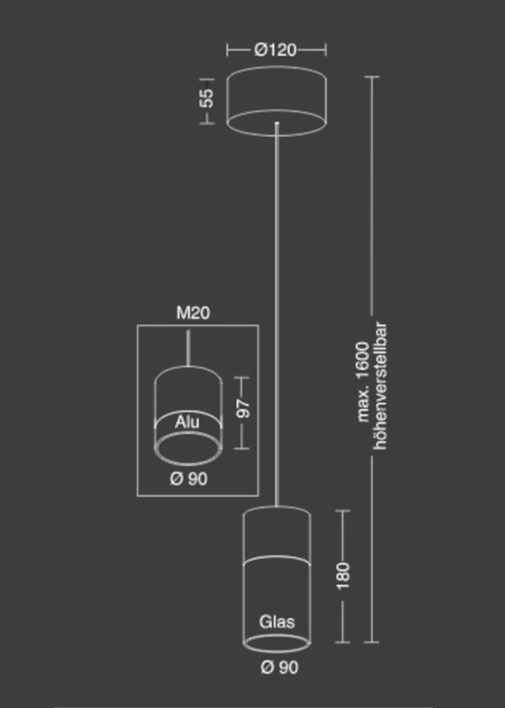 Holtkötter verlichting Aura P1 hanglamp. Messing