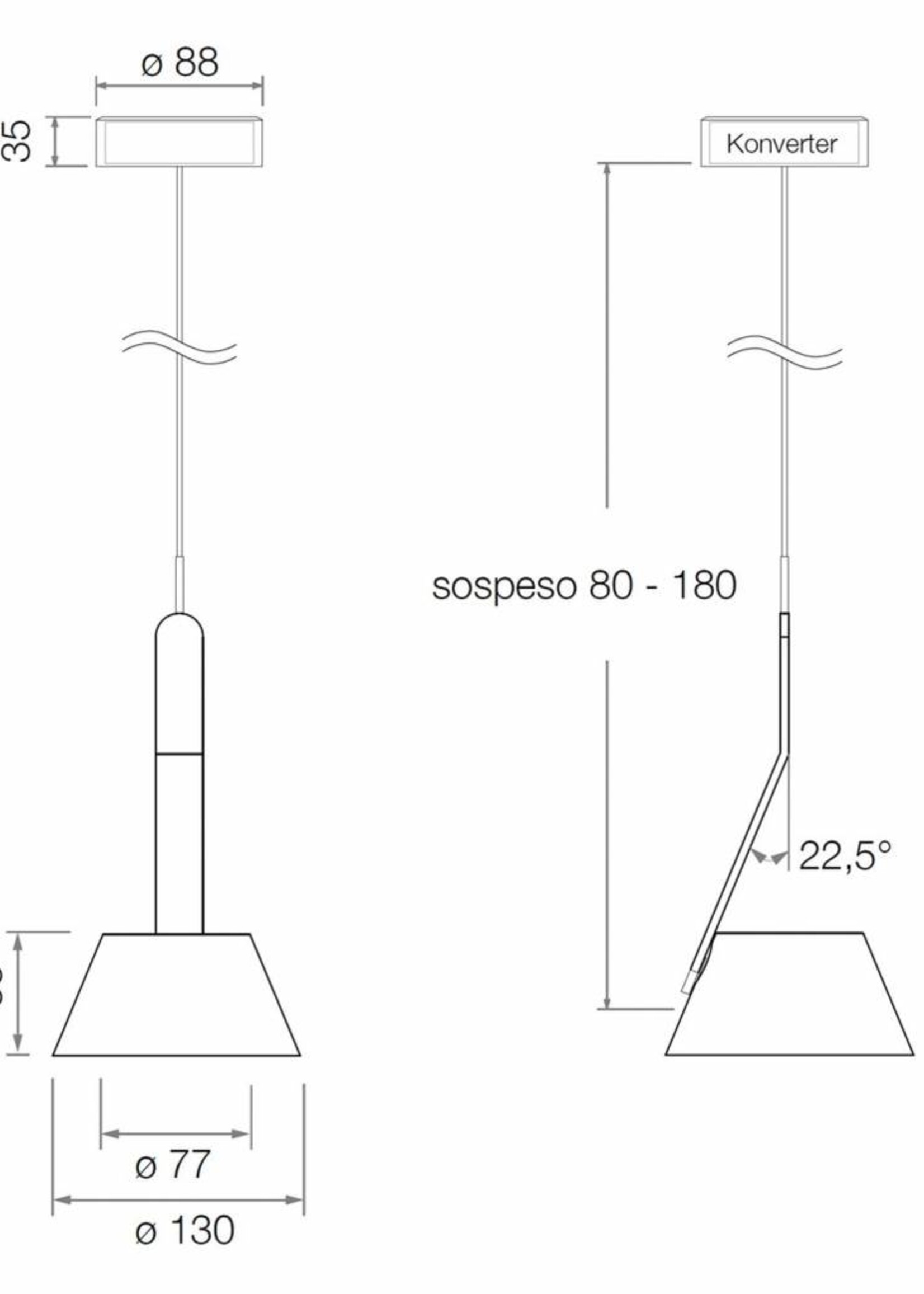 Occhio Lei sospeso hanglamp.  Black Phantom