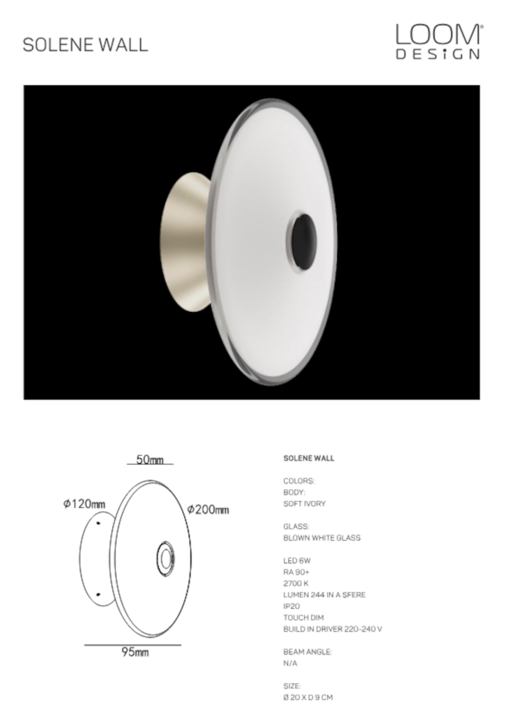 LOOM Design Solene wandlamp