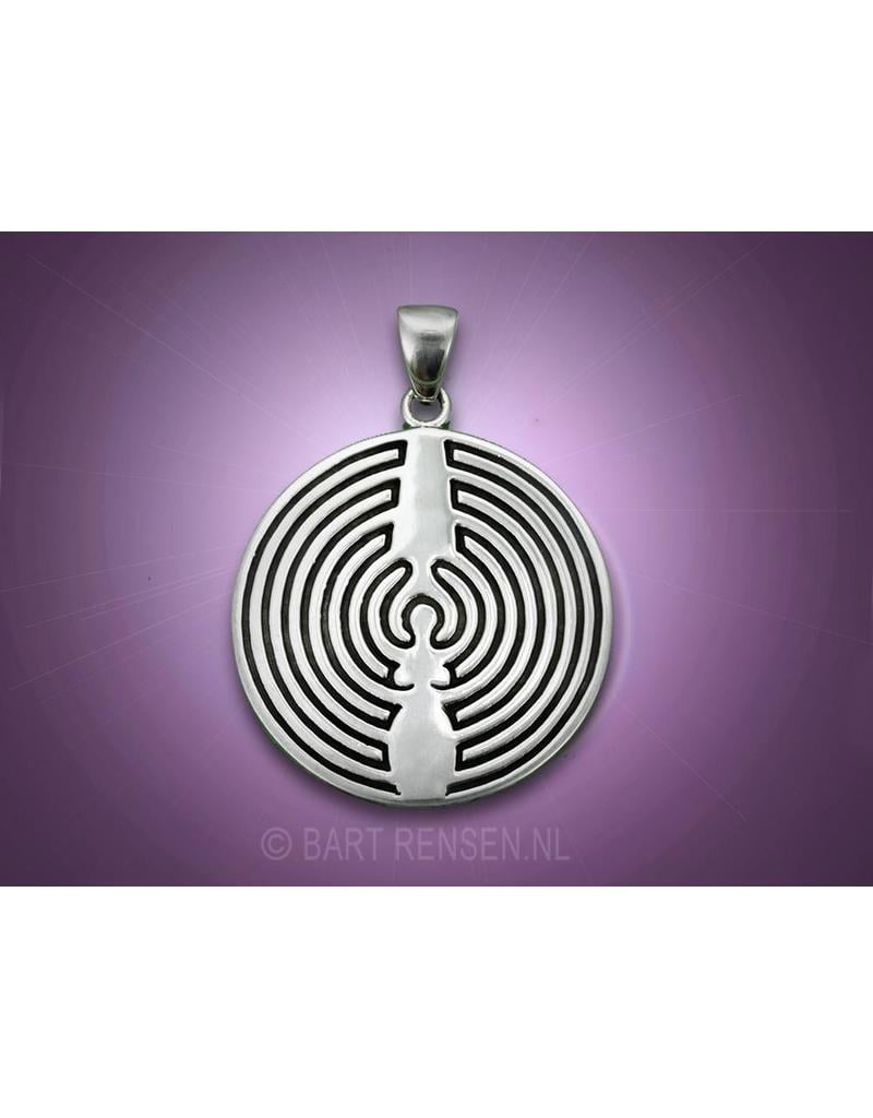 Labyrinth pendant - sterling silver