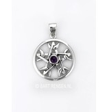 Pentagram Moon pendant - sterling silver