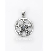 Pentagram Moon pendant - sterling silver