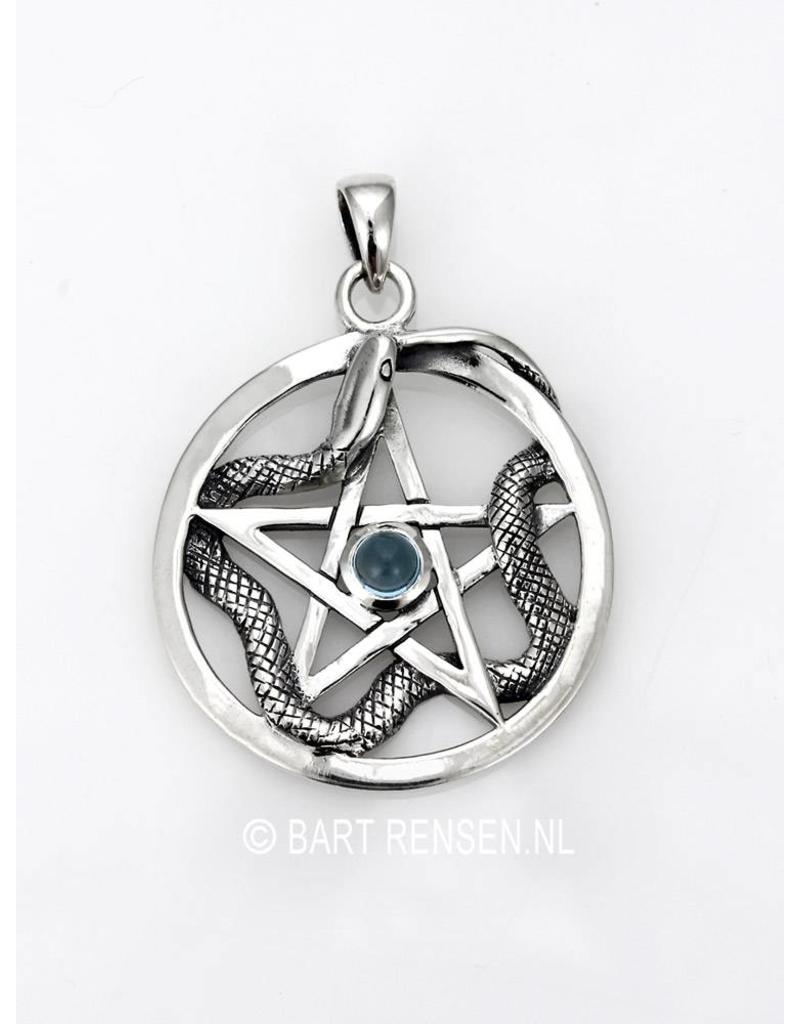 Pentagram Slang hanger - echt zilver