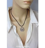 Pentagram Snake pendant - sterling silver