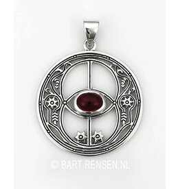Vesica Pisces hanger met steen - zilver