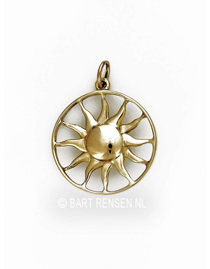 Ash pendant Sun - 14 krt gold