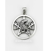 Pentagram Raaf hanger - echt zilver