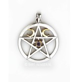 Pentagram Maan hanger - echt zilver