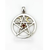 Pentagram Moon pendant - sterling silver