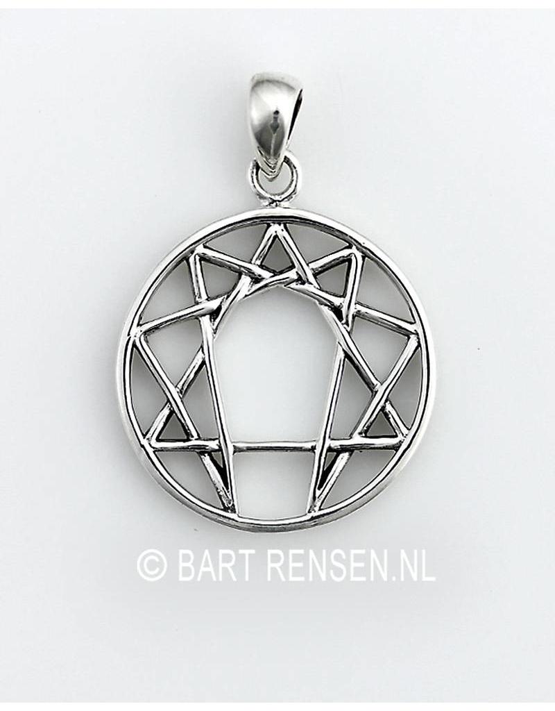 Enneagram pendant - sterling silver