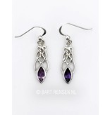 Celtic earrings with gemstone - sterling silver