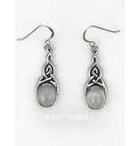 Celtic earrings with gemstone - sterling silver