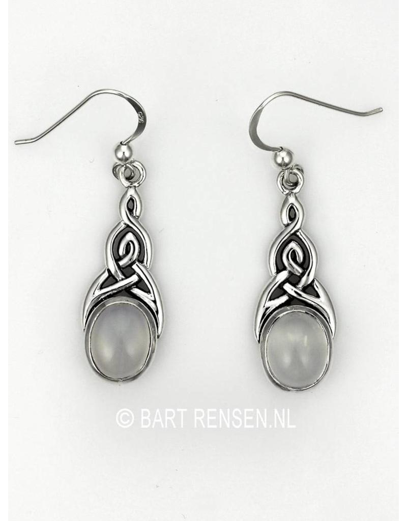 Celtic earrings with gemstone - sterling silver