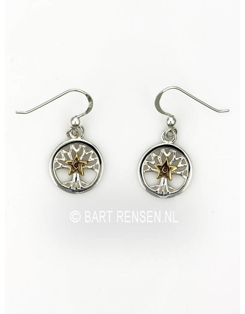 Tree of Life Pentagram Earrings - sterling silver