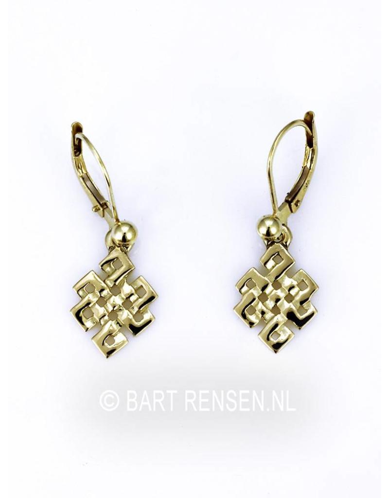 Tibetan Knot earrings - 14 crt Gold
