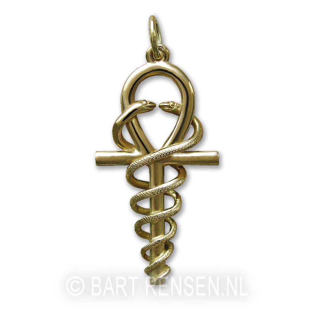 Golden Ankh-Hermes pendant - 585