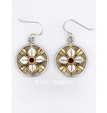 Lotus earrings with stone - sterling silver