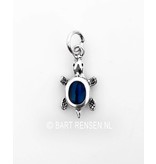 Turtle pendant with gemstone - sterling silver