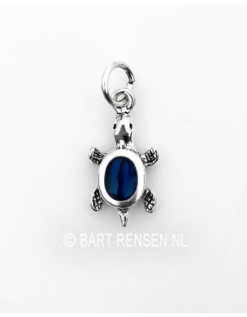 Turtle pendant with gemstone - sterling silver