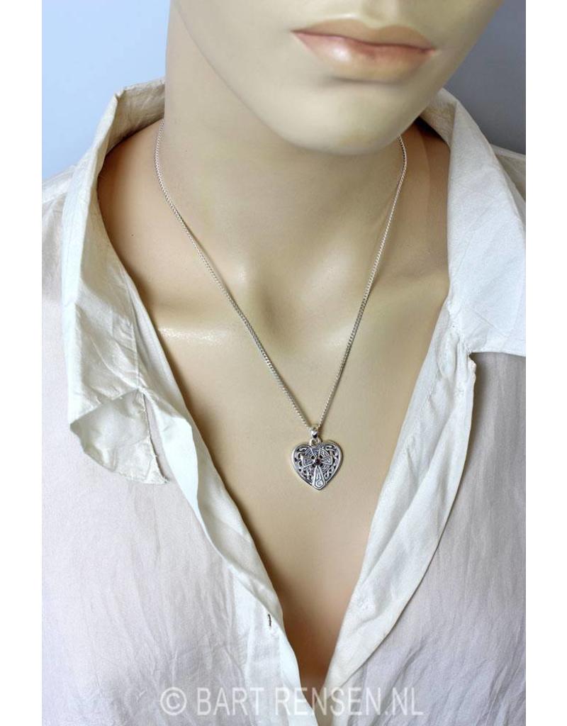 Keltisch Kruis Hart hanger - echt zilver