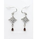 Celtic Cross Earrings with gemstone - sterling silver