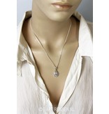 Two hands with gemstone pendant - sterling silver