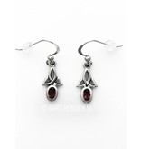 Triquetra oorhangers met steen  - echt zilver