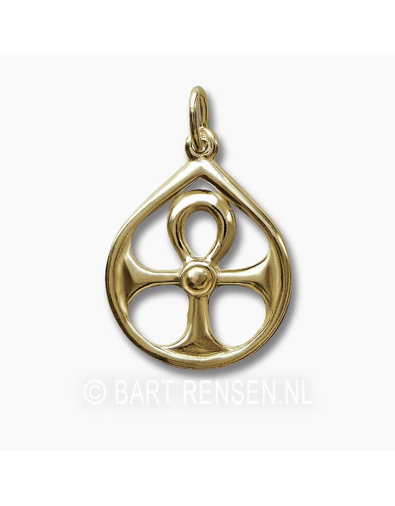 Ankh hanger in cirkel - 14 krt goud