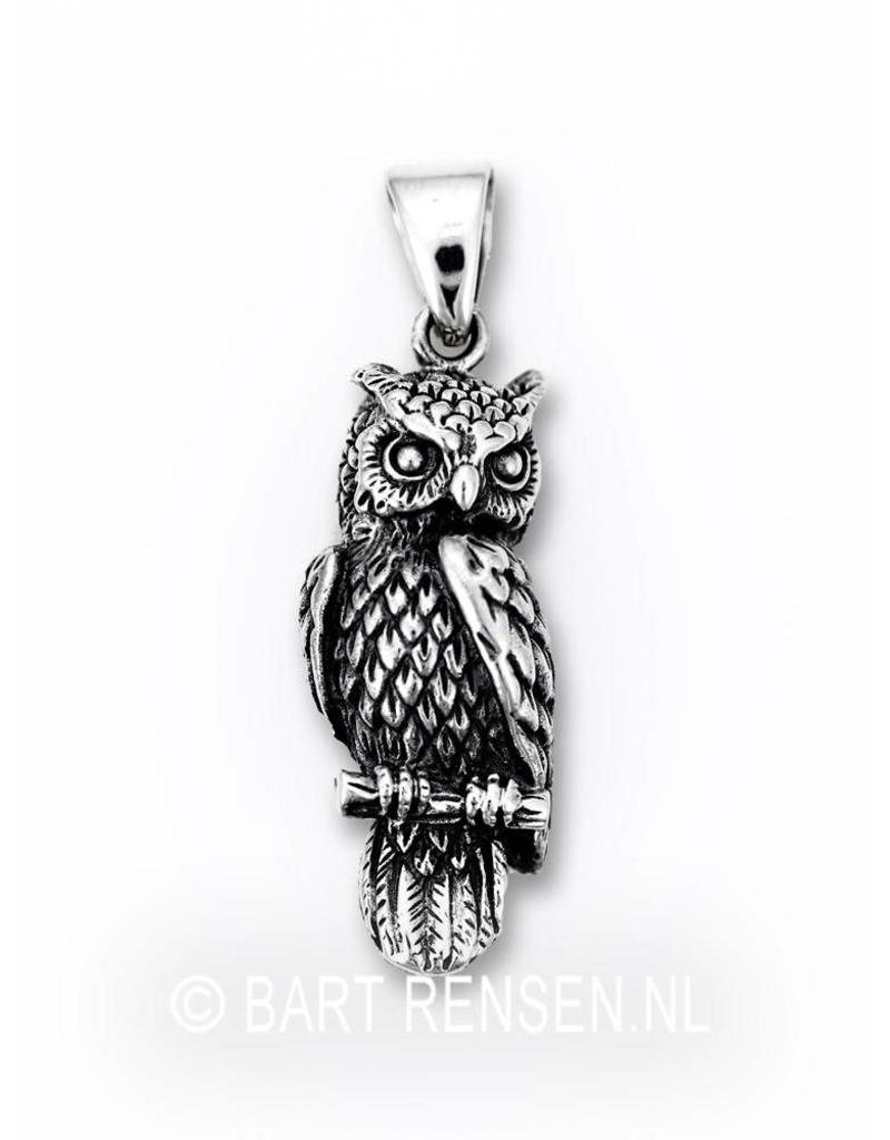 Owl pendant - sterling silver