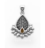 Flower of Life Lotus pendant - sterling silver