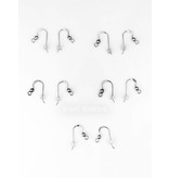 5 pair of silver ear hooks with security