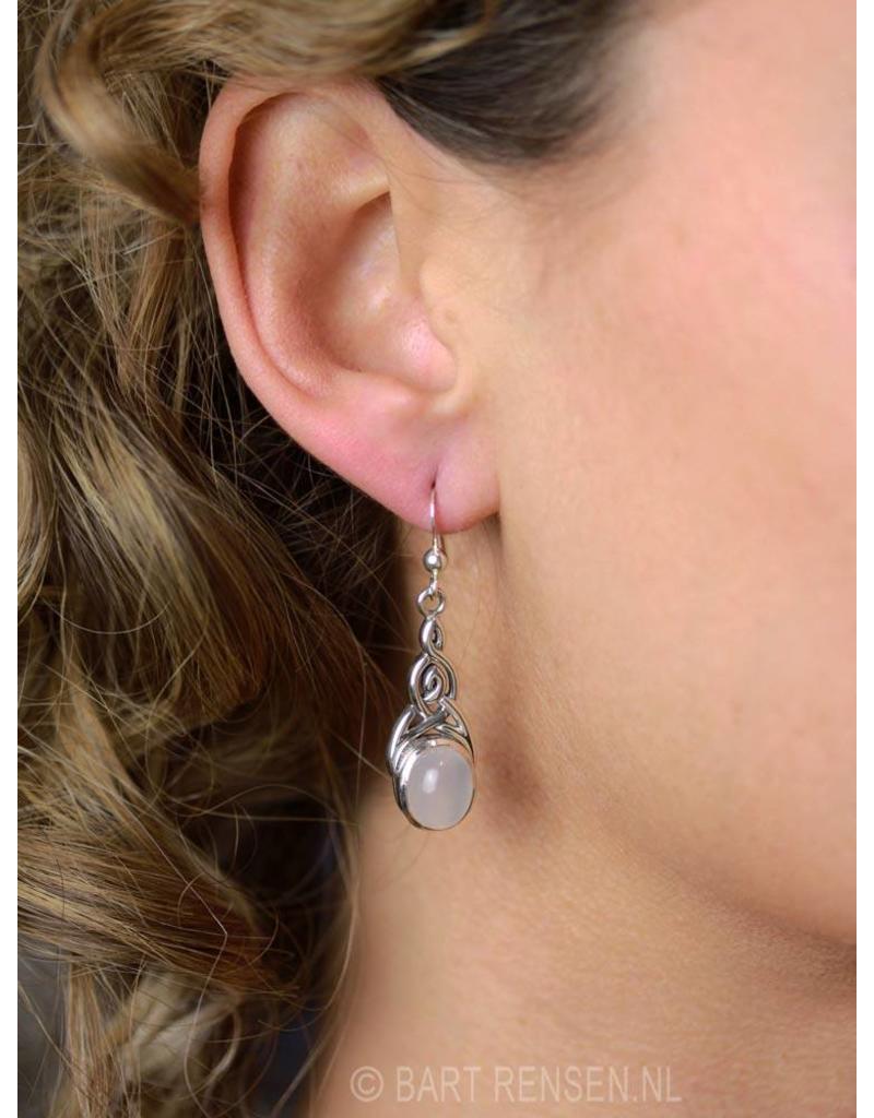 Keltische Oorhangers met edelsteen - echt zilver