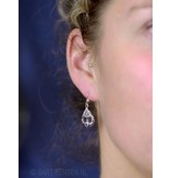 Claddagh earrings with stone - sterling silver