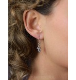 Triquetra oorhangers met steen  - echt zilver