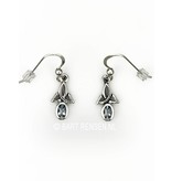 Triquetra earrings with stone - sterling silver