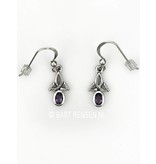 Triquetra oorhangers met steen  - echt zilver