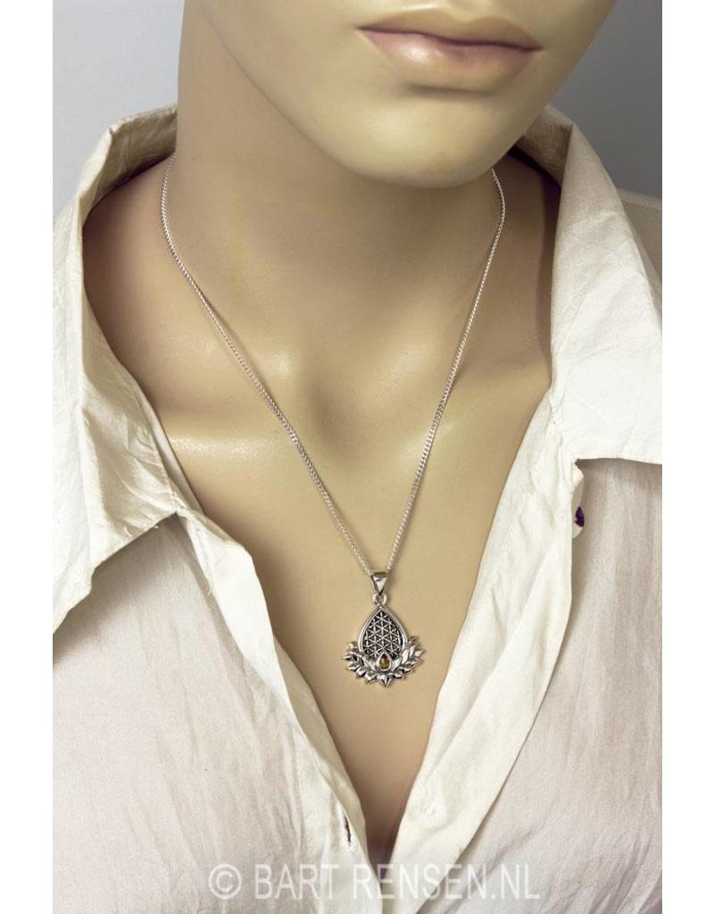 Flower of Life Lotus pendant - sterling silver