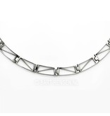 Silver necklace with movable links