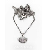 Ginkgo leaf pendant, incl necklace - sterling silver