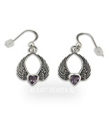 Winged Heart Earrings - sterling silver