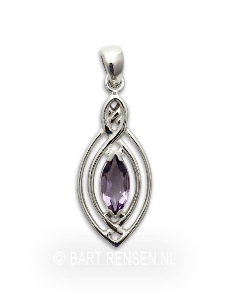 Celtic pendant with gem - sterling silver