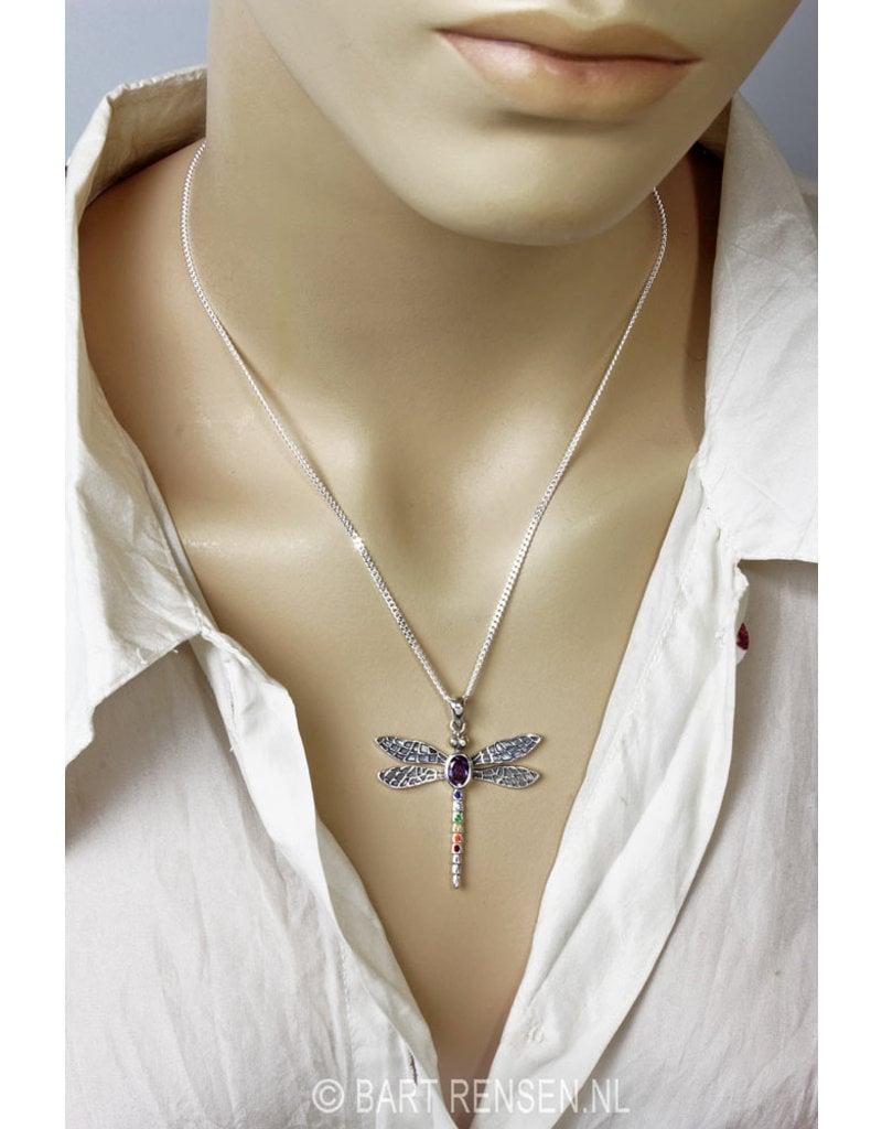 Dragonfly pendant - sterling silver