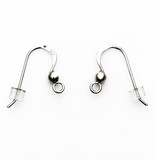 5 pair of silver ear hooks with security