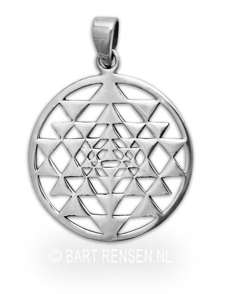 Sri Yantra hanger - echt zilver