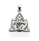 Celtic moon Goddess pendant - sterling silver