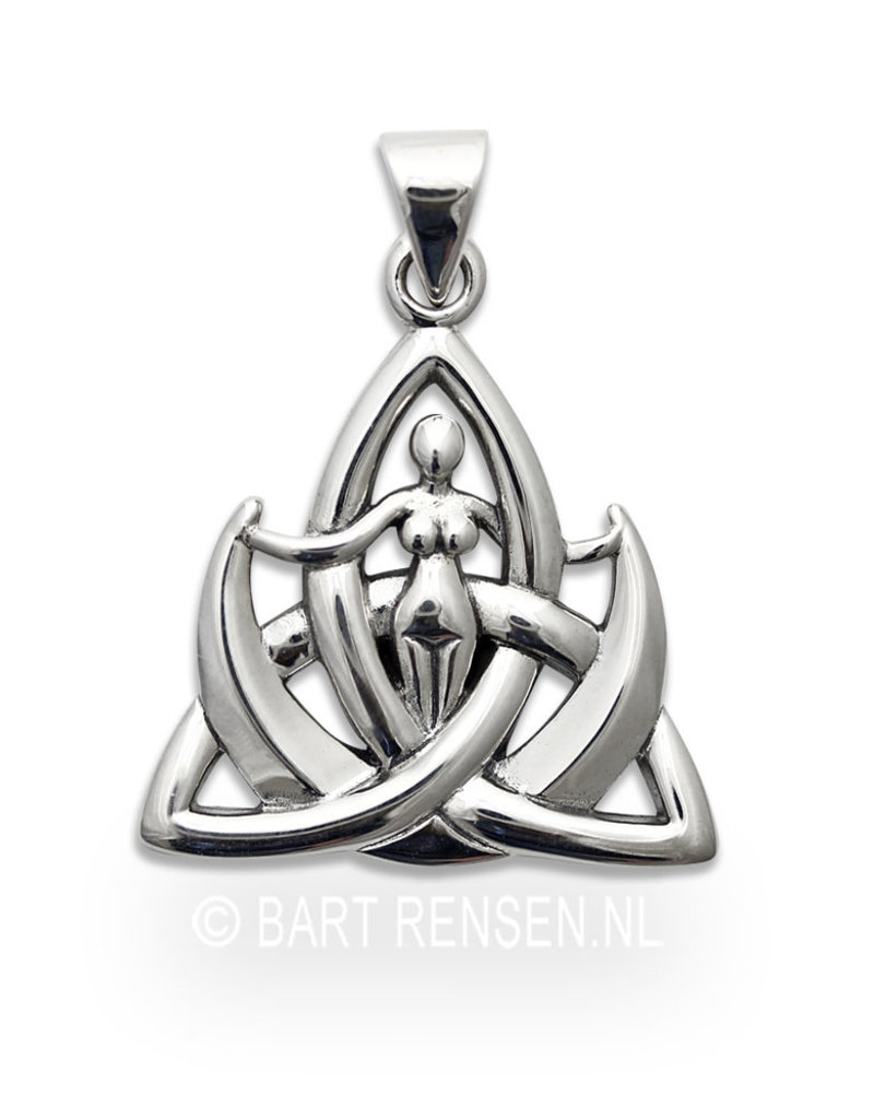 Celtic moon Goddess pendant - sterling silver