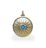 Throat chakra pendant - topaz - 14 carat gold