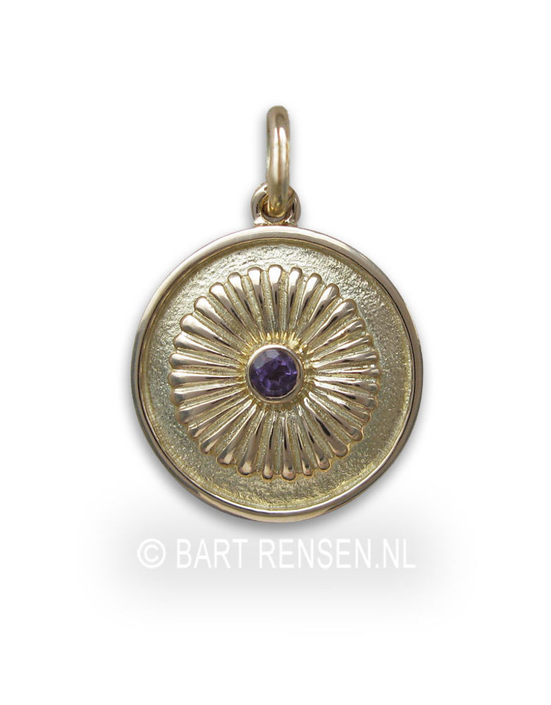 Crown Chakra pendant - amethyst - 14 carat gold