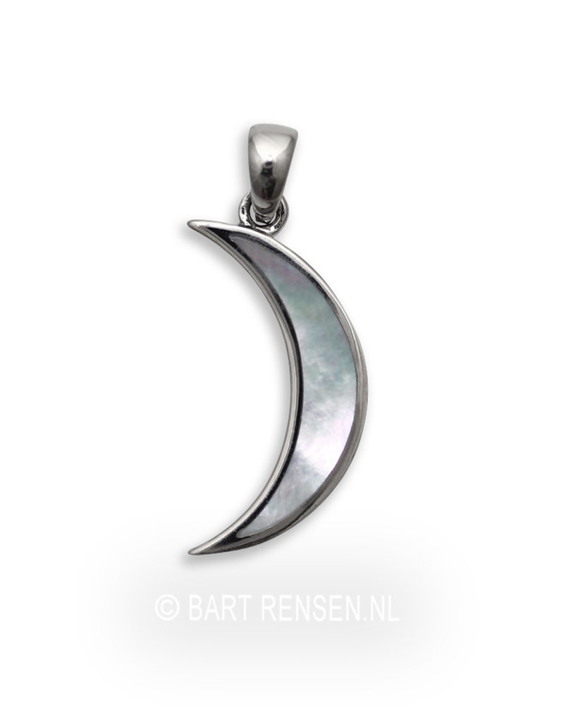 Moon Pendant with mother of pearl - sterling silver